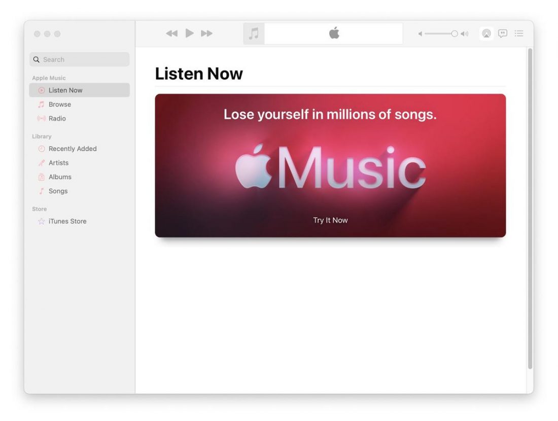 Music app window.