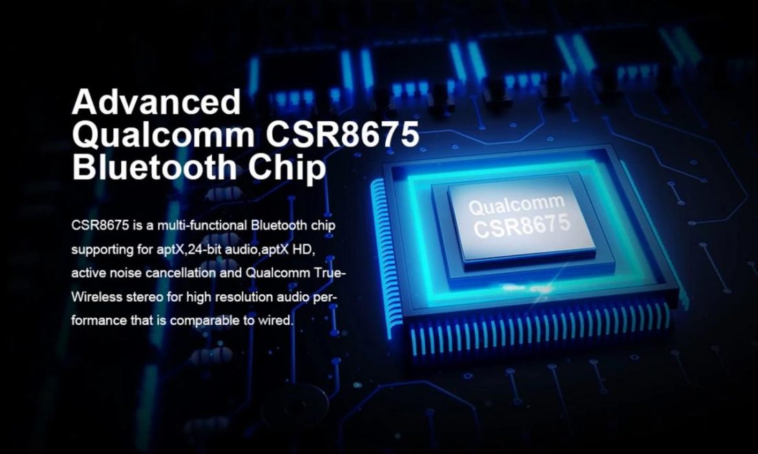 The Qualcomm CSR8675 Bluetooth chipset. (From: hidizs.net)