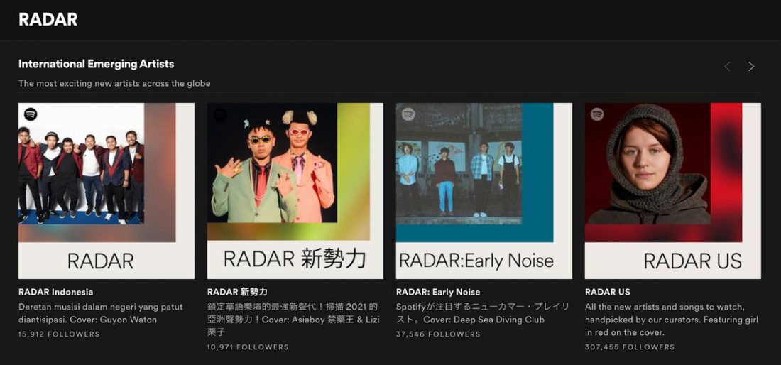 RADAR on Spotify.
