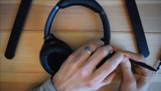 Removing the headphone casing. (From: DIY Headphones Repair YouTube)
