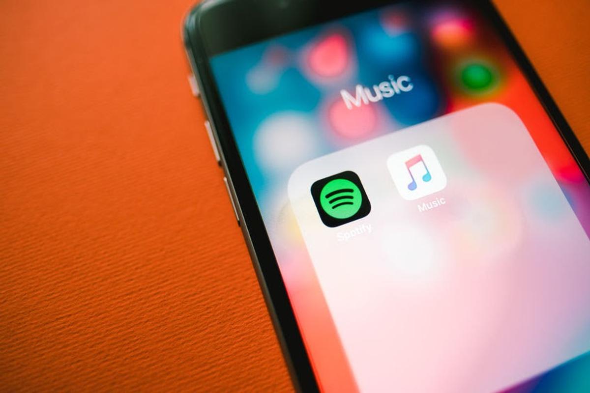 Spotify and Apple Music mobile apps (123RF.COM/Nikkimeel)