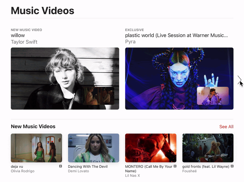 Videos on Apple Music.