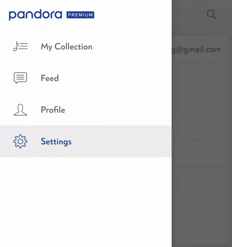 Audio quality settings on Pandora mobile app.