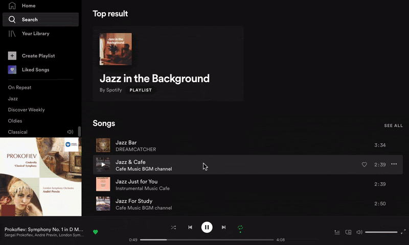 Spotify's drag-and-drop function.