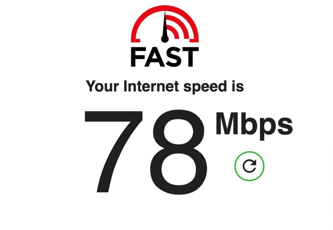 Internet connection speed at the time of reviewing.
