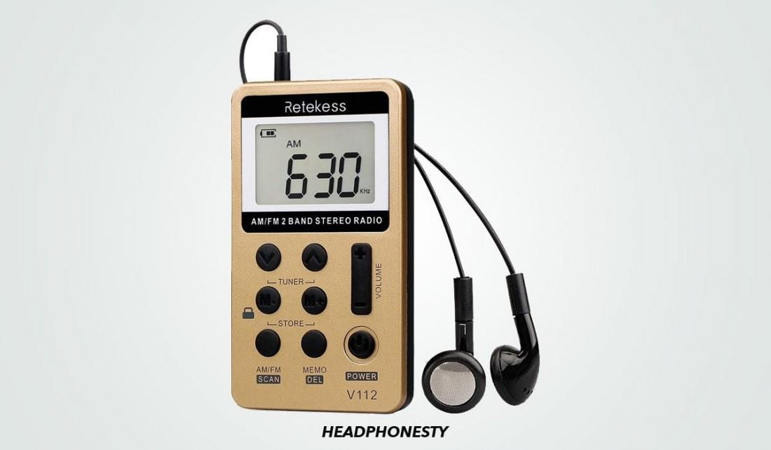 Earbud Headphone Pocket Compact New FM Wireless Audio Receiver/Scan Radio