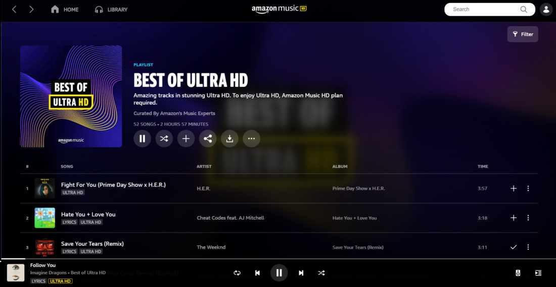 'Best of Ultra HD' playlist