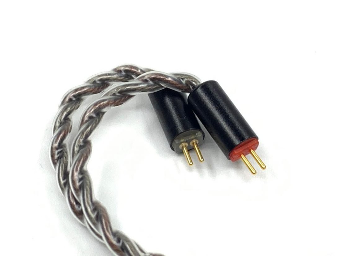 The 2-pin connector on the stock cable is specially designed for slight recessed 2-pin ports on the Vesper.