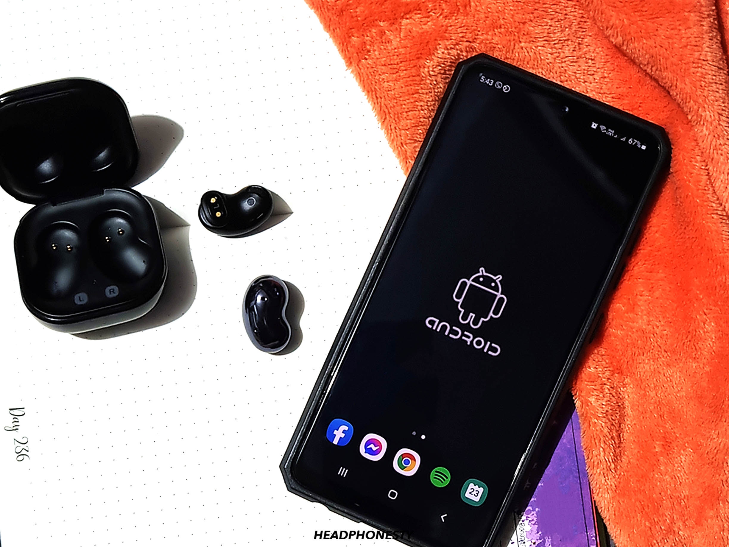 True wireless earbuds and Android phone