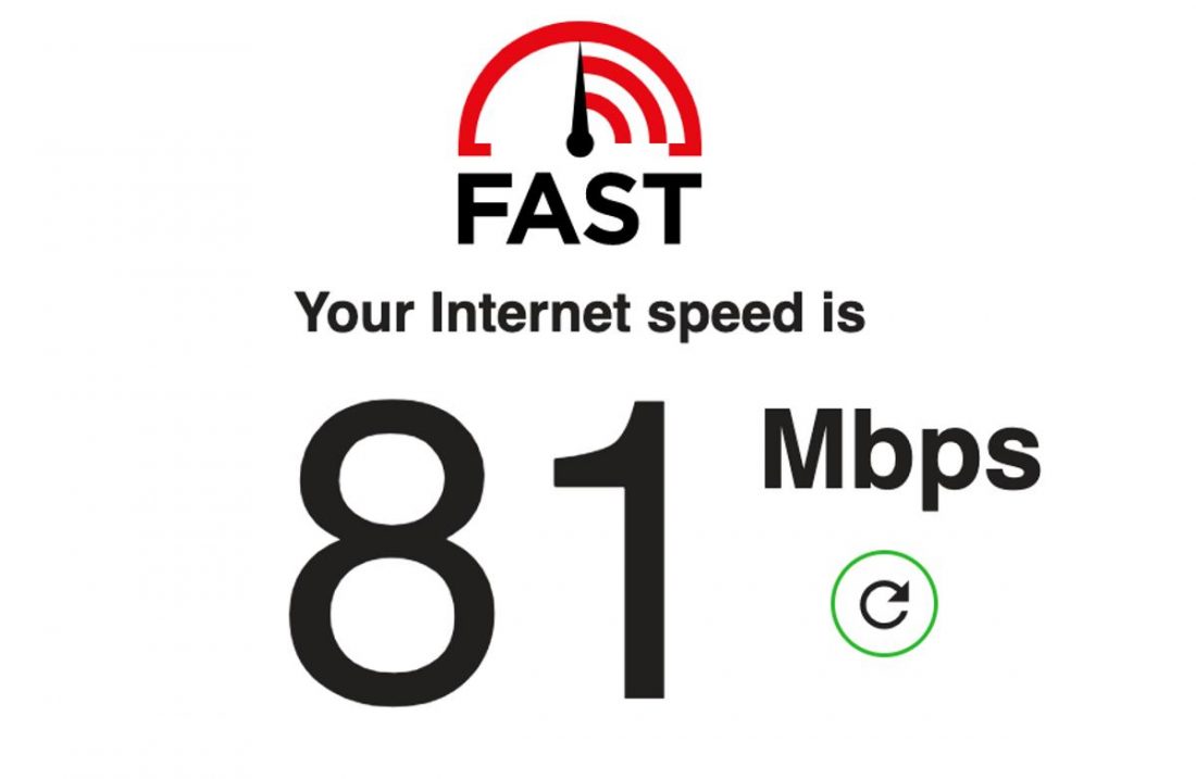 Internet speed during testing