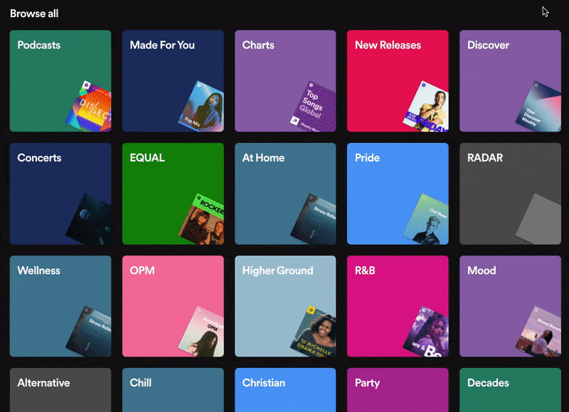 Genres in Spotify's catalog.