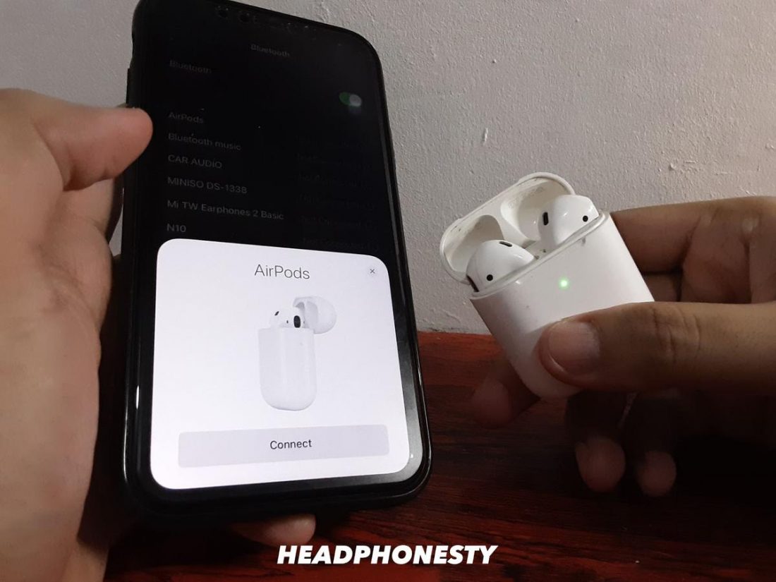 Pairing AirPods to iPhone