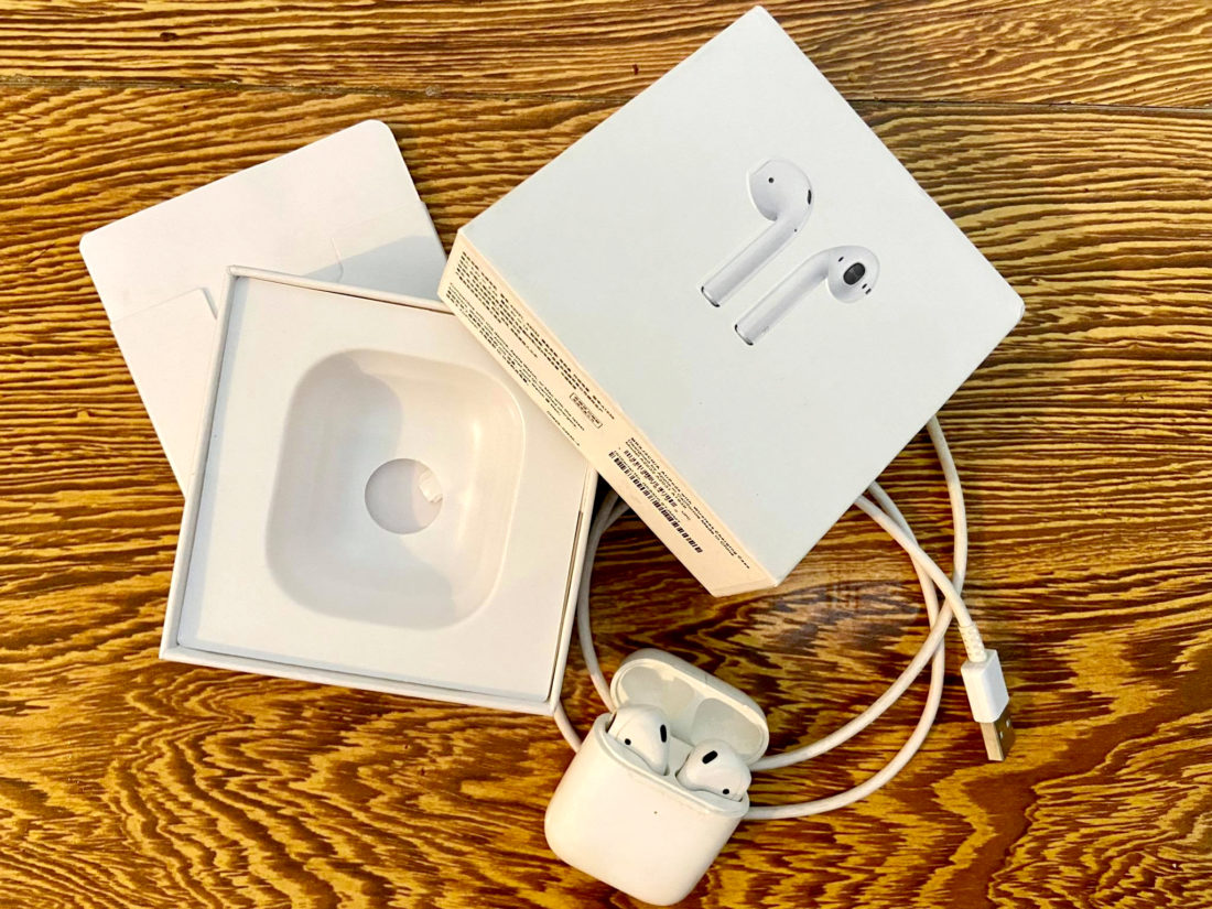 Apple AirPods packaging and box contents