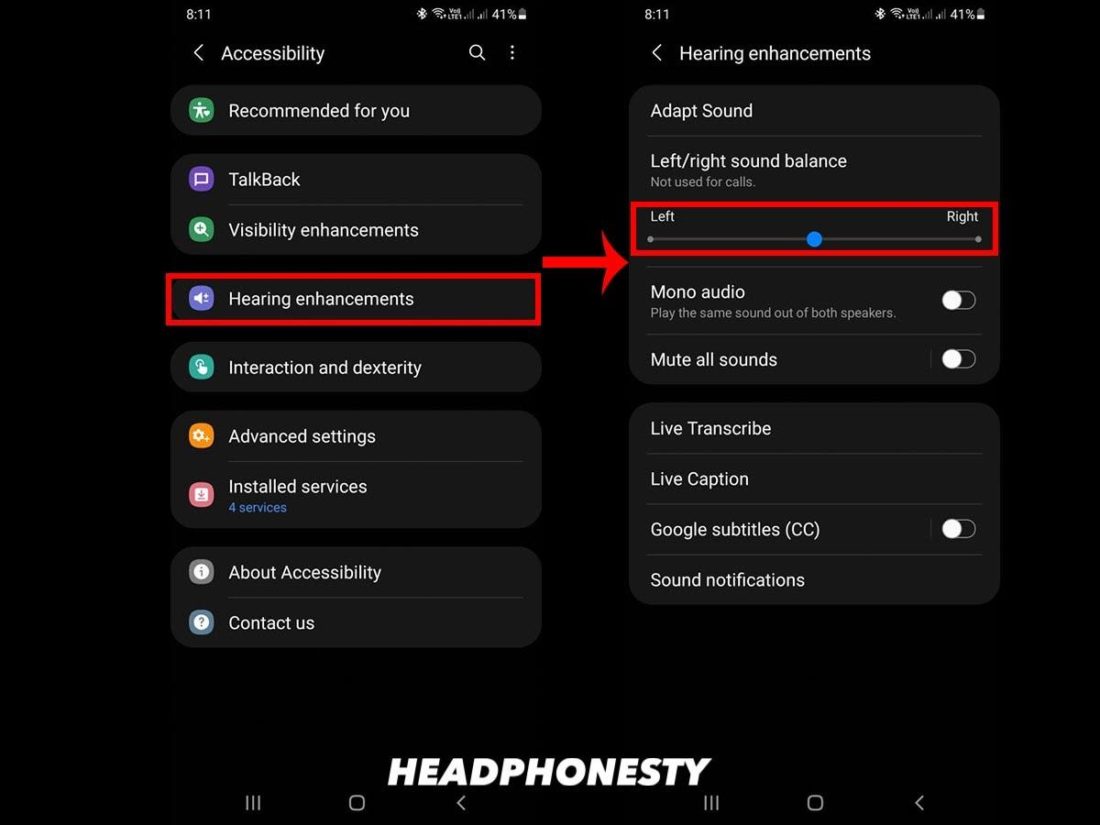 Hearing enhancements on Android