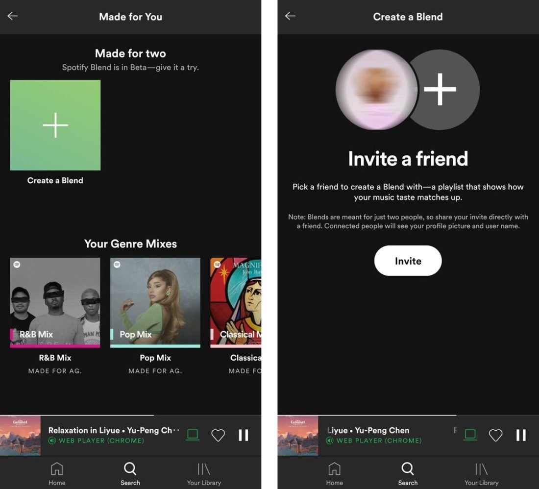 Spotify Blend on mobile.
