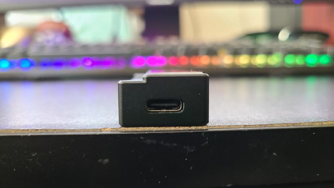 The W2's USB-C port.