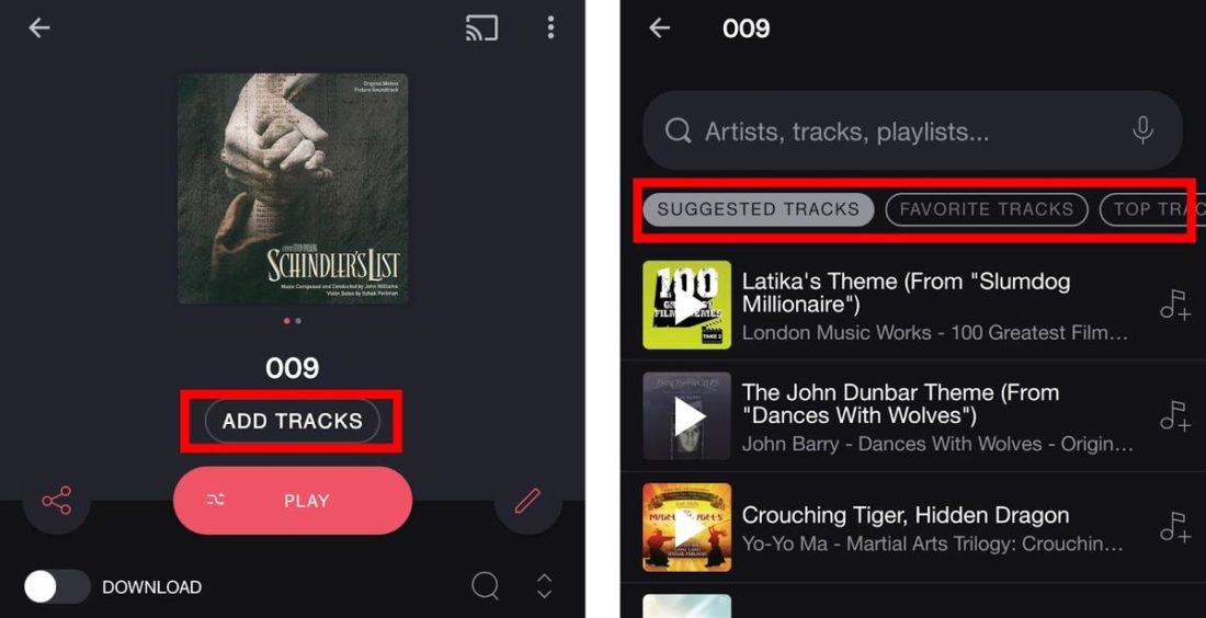 Music recommendation filters on Deezer.