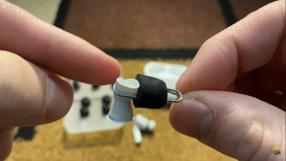 AirPods Memory Foam Tip hack by Scott Schramm (From: YouTube)