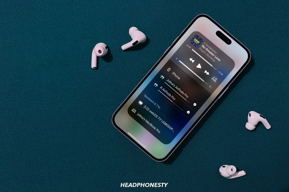 Playing audio on two pairs of AirPods using one iPhone