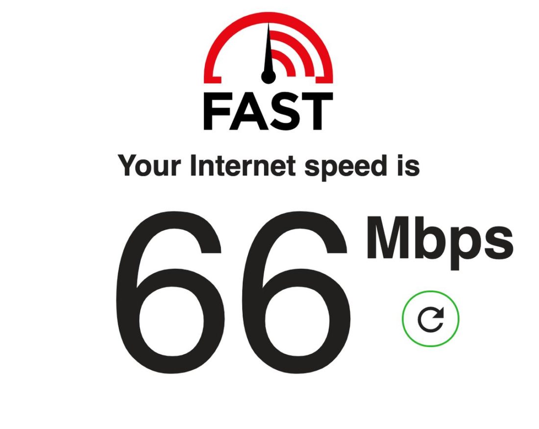 Internet speed during testing.