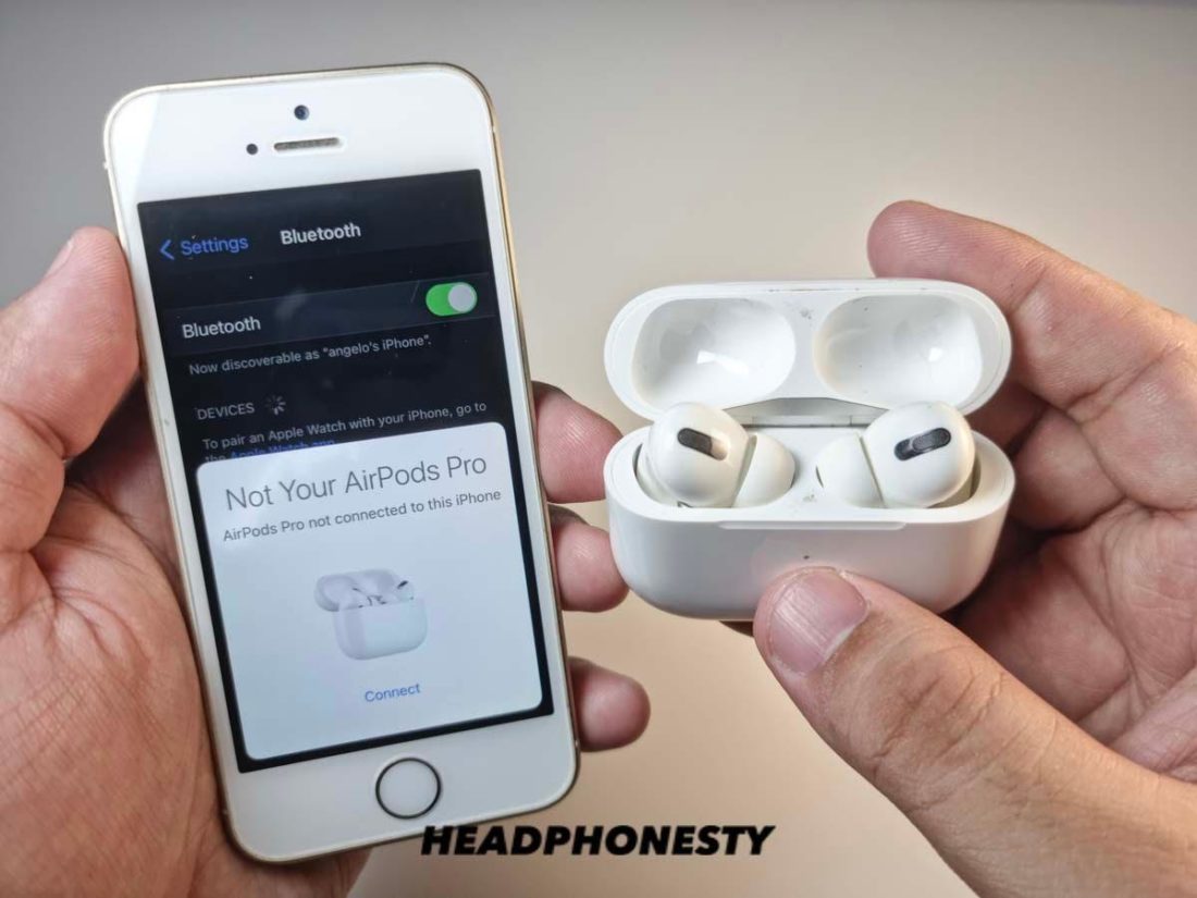 Keep lid open and sync your AirPods