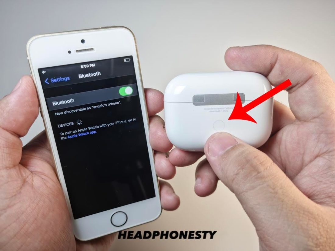 Reset AirPods until status light turns from Amber to White