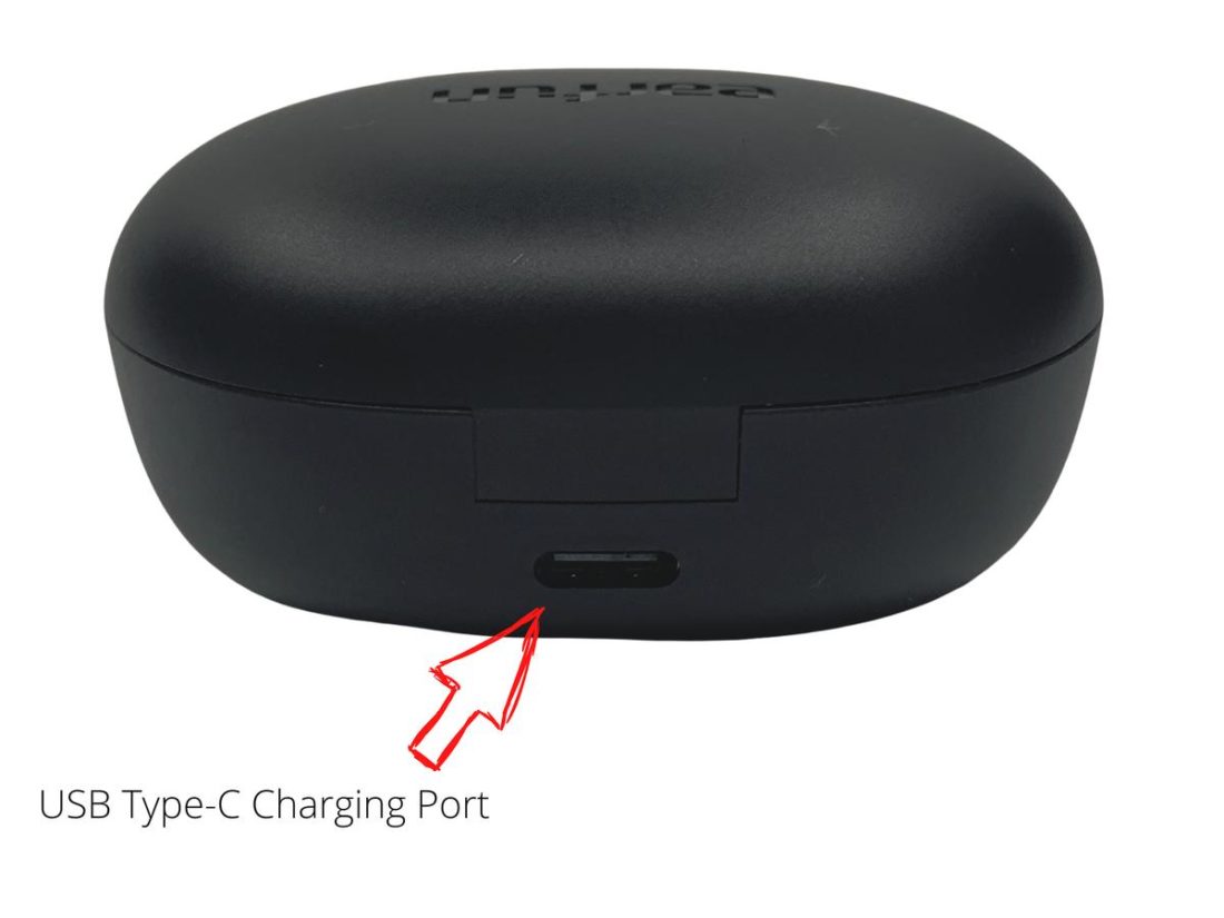 The USB Type-C charging port is located at the back of the case.