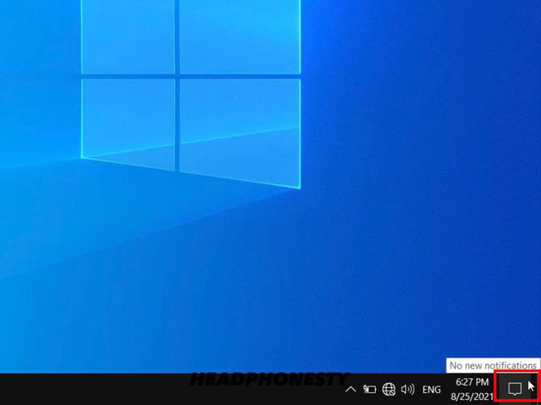 Click on the Windows Action Center icon at the corner of your taskbar.