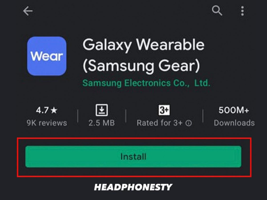 Install Galaxy Wearable App