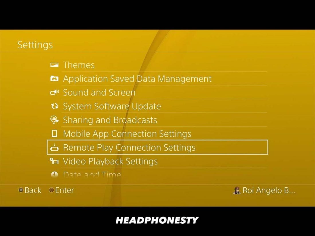 Opening Settings to go to Remote Connection Settings