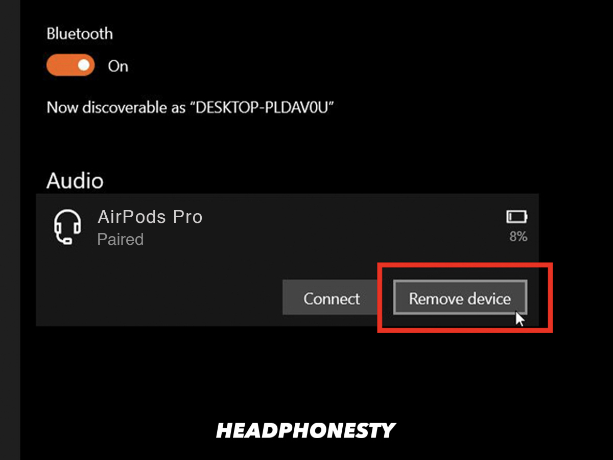 Select 'Remove device' option.
