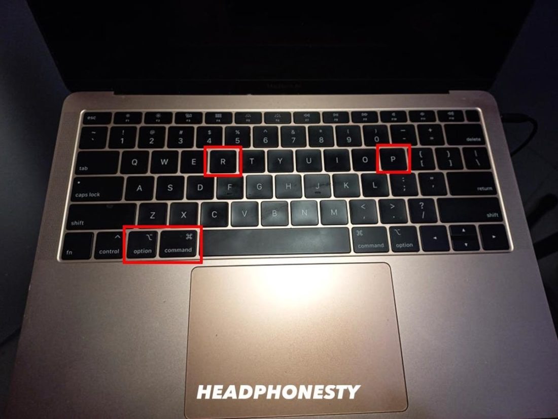 Holding the Option, Command, P and R keys while the Mac boots.