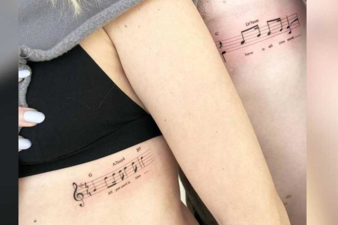 Let the music connect your hearts. (from: tattoofilter/Joanna Roman) https://www.tattoofilter.com/artists/joannaroman