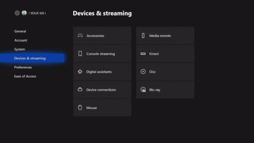 Accessing the Accessory settings. (From: YouTube/YourSixStudios)