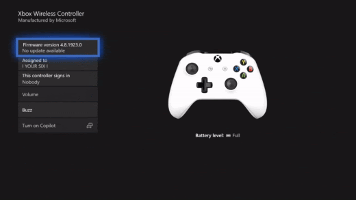 Updating the controller's firmware. (From: YouTube/YourSixStudios)