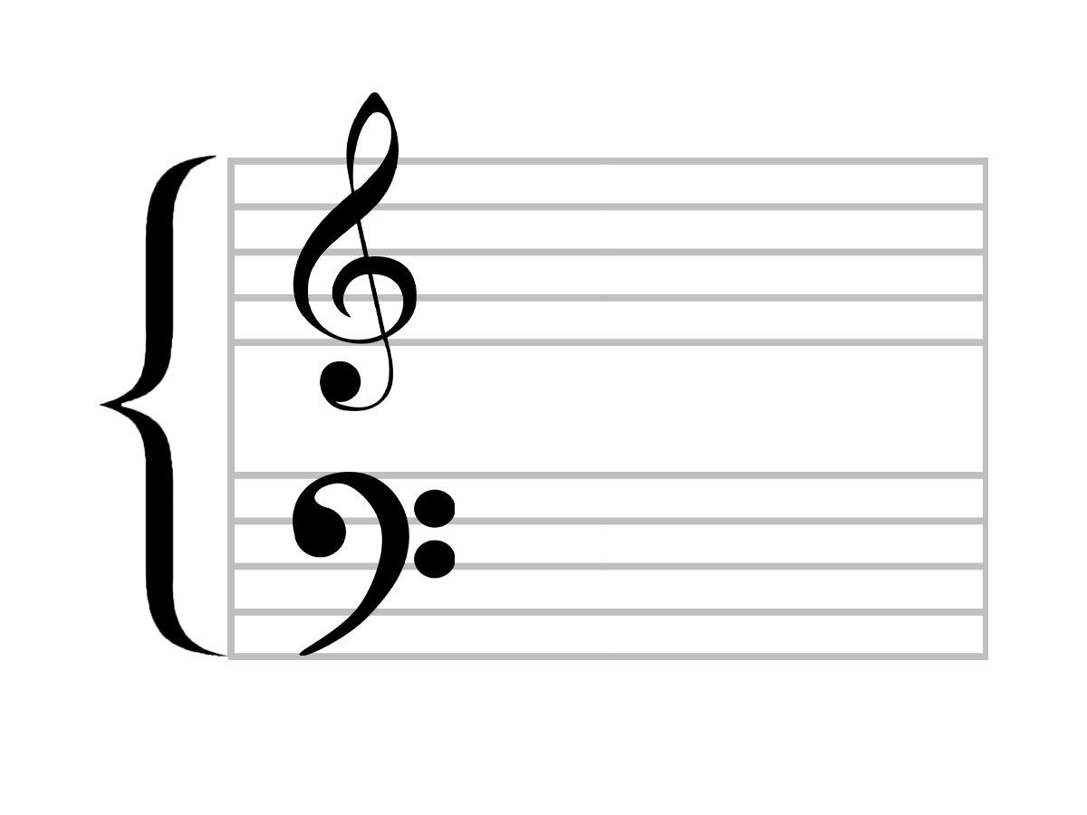 Close look at brace musical symbol