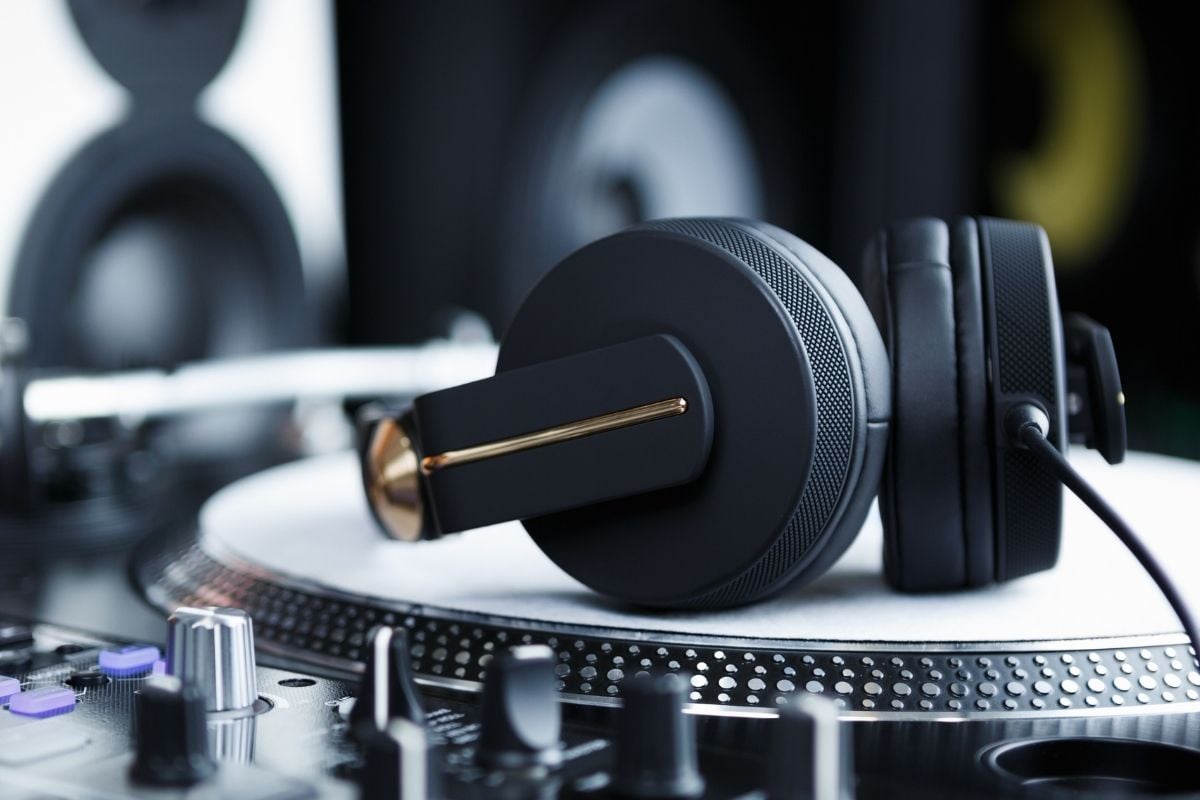 DJ Headphones on turntable