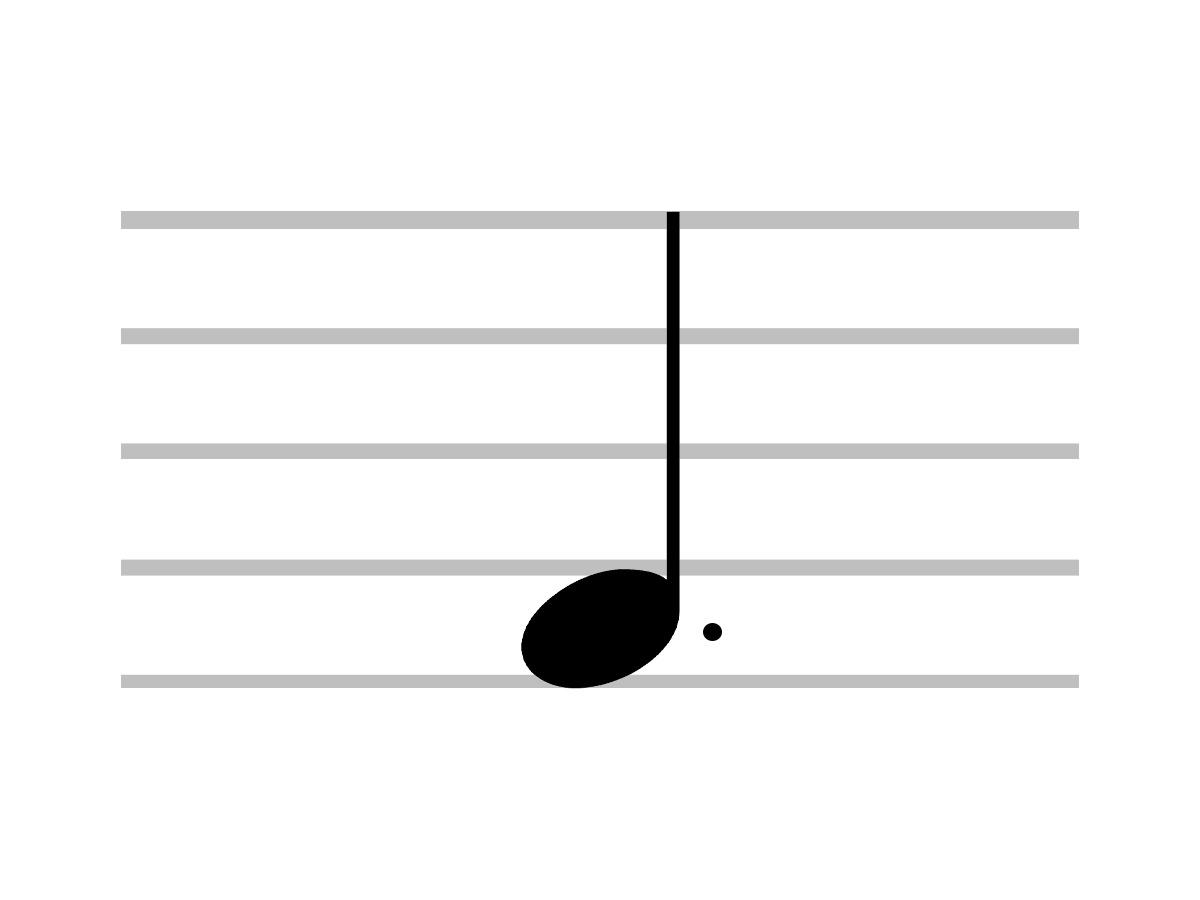 Close look at dotted notes musical symbol