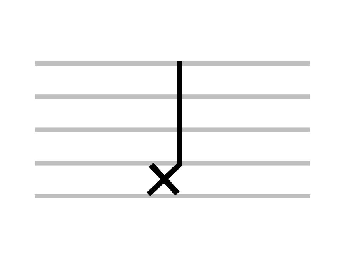 Close look at ghost notes musical symbol