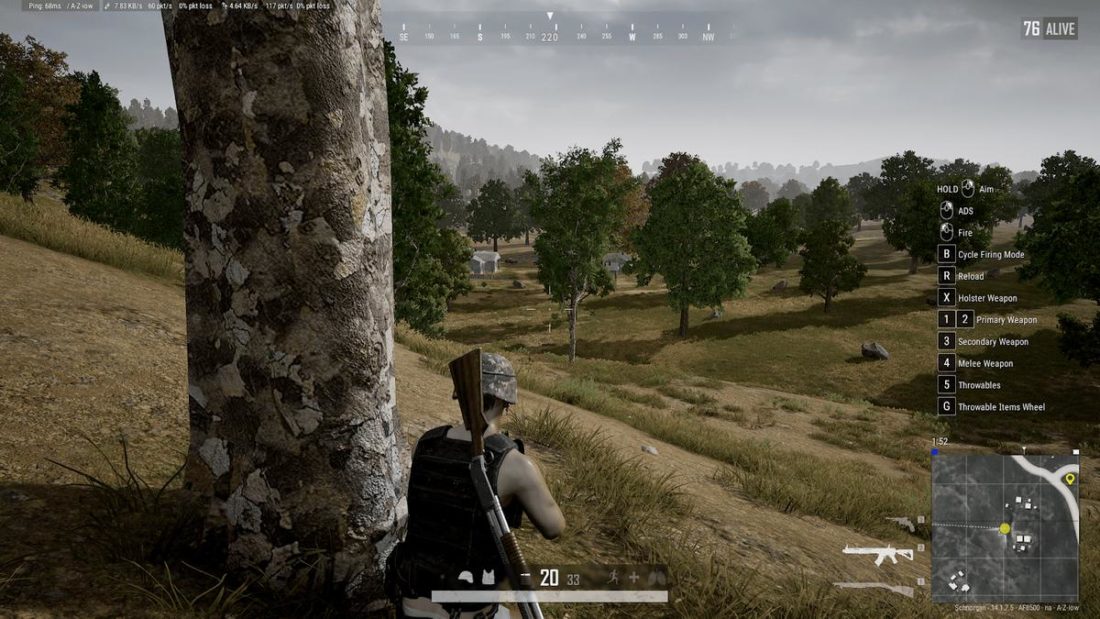 In game screenshot of PUBG using the HS70 Pro Wireless.