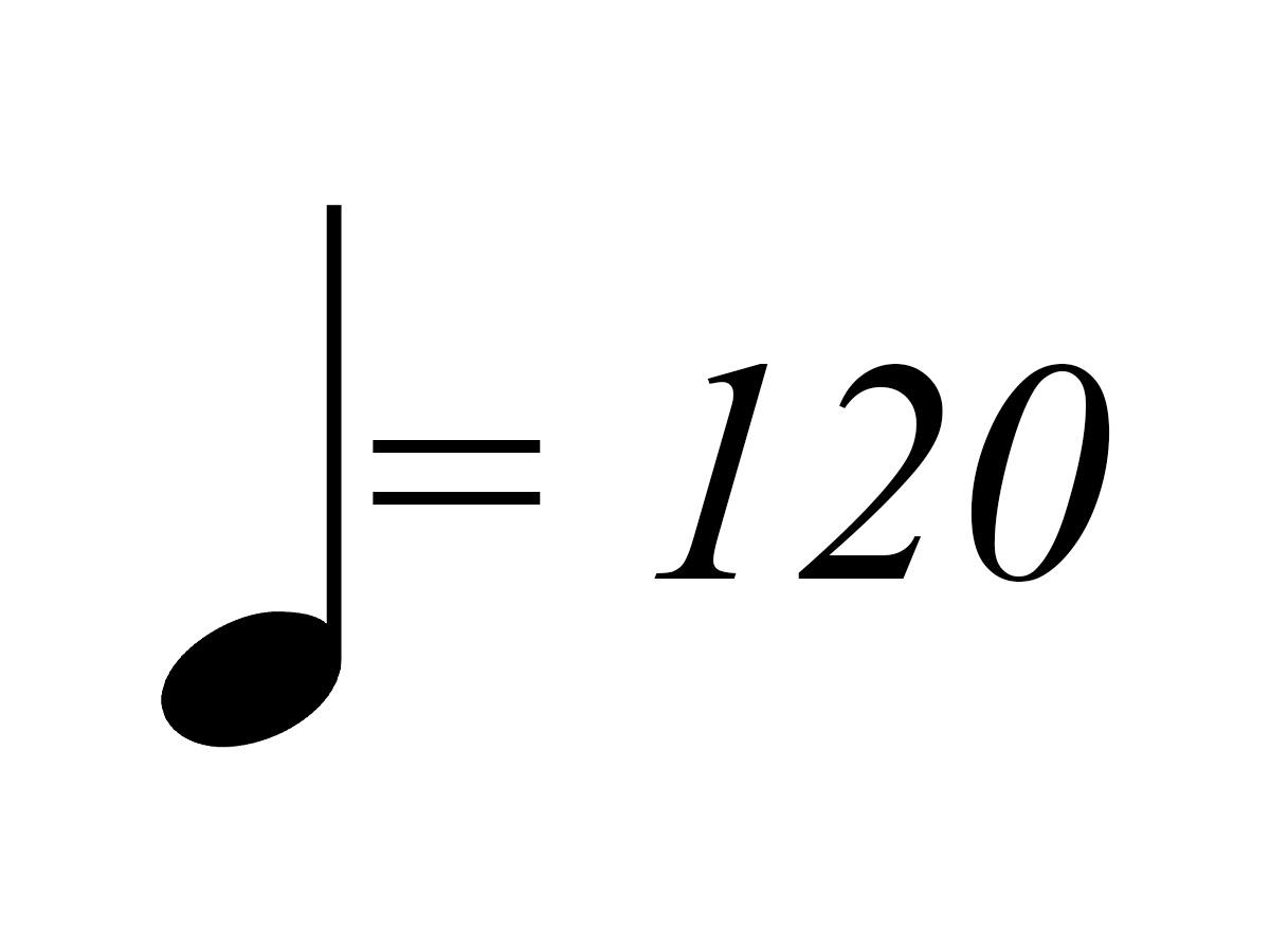 Close look at metronome mark musical symbol