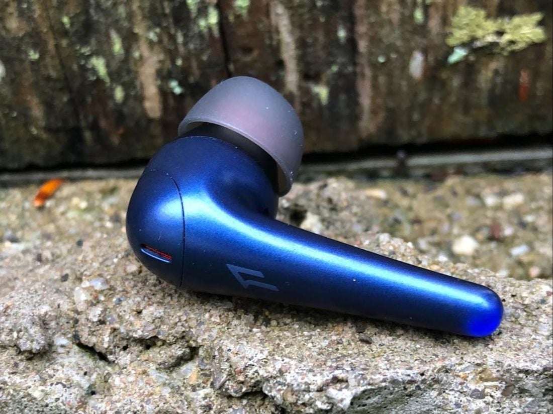 The ComfoBuds Pro are fairly large but remain comfortable in the ears.