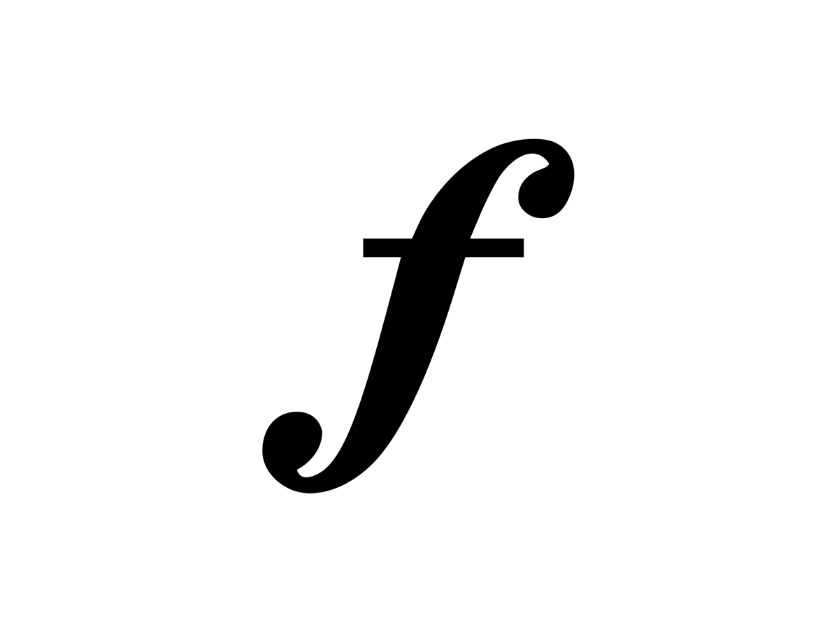 Close look at forte music symbol