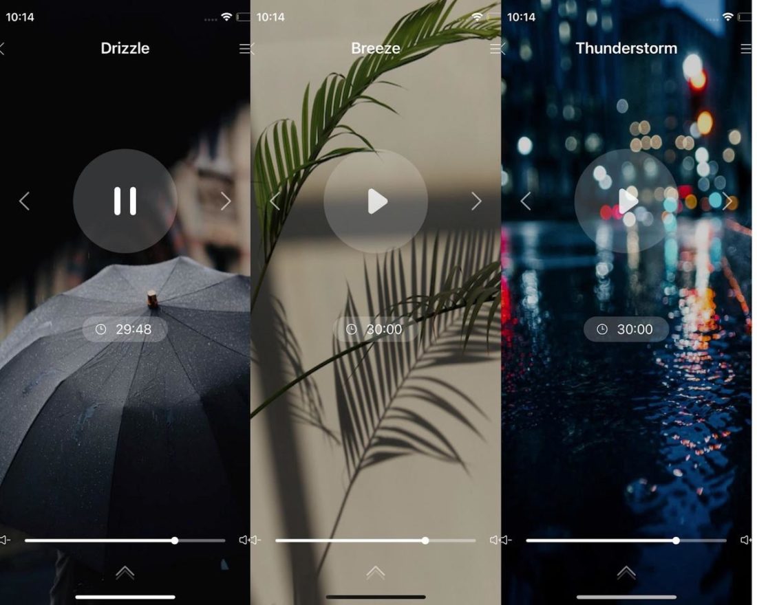 Different built-in soothing sounds are accessible via the app.