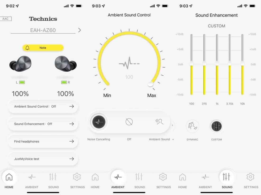 The smartphone application from Technics. Users can adjust noise cancellation and ambient sound level in the app. Besides that, the equalizer can be adjusted freely too.