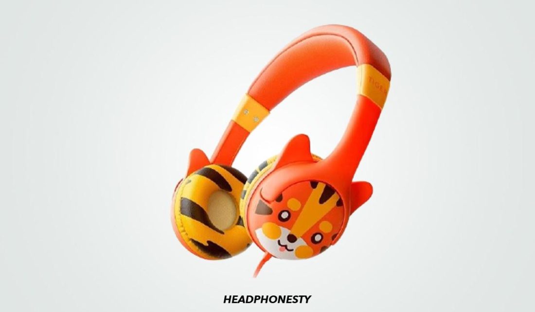 Close look at Kidrox Tiger-Ear Kids Headphones (From: Amazon)