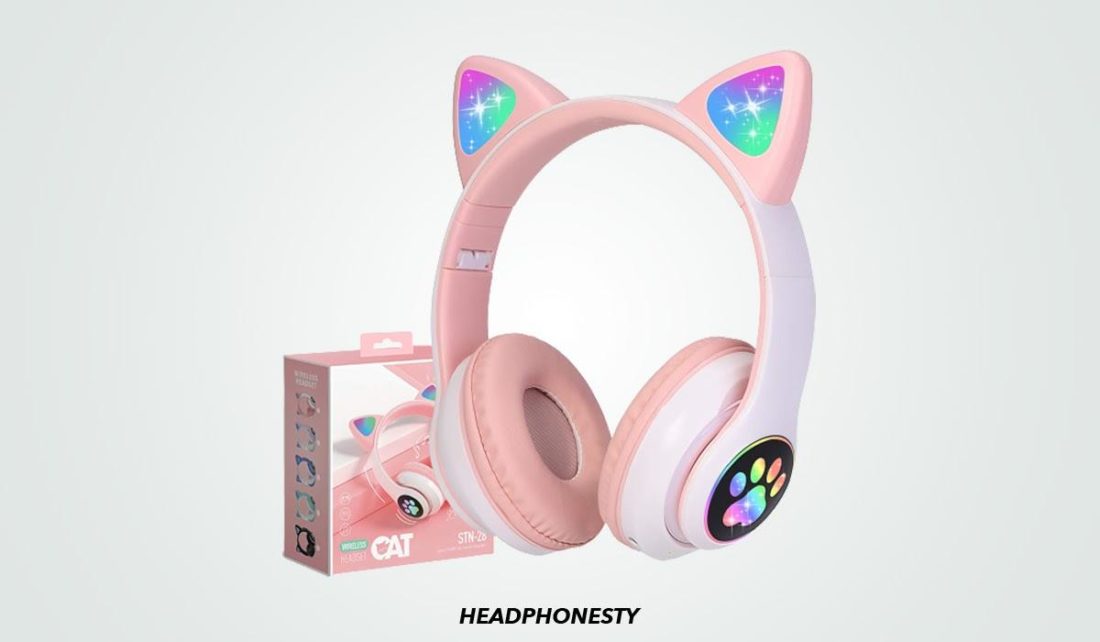 Close look at TCJJ Cat Ear Headphones (From: Amazon)