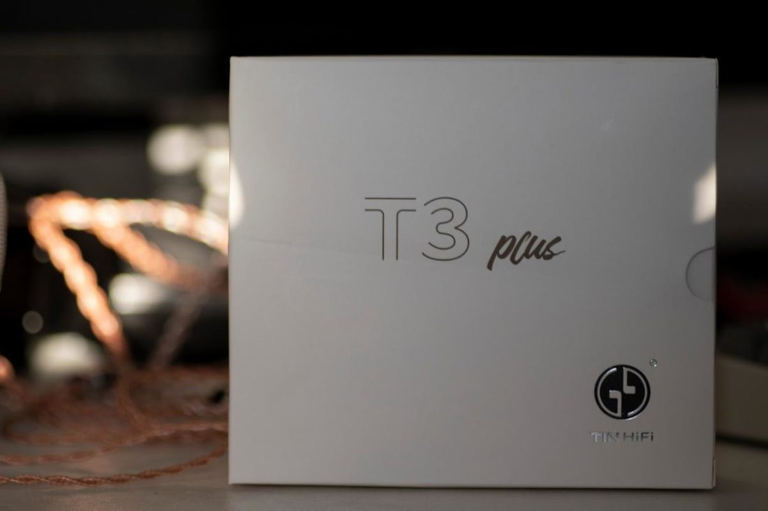 The outer sleeve of the TinHifi T3 Plus' packaging.