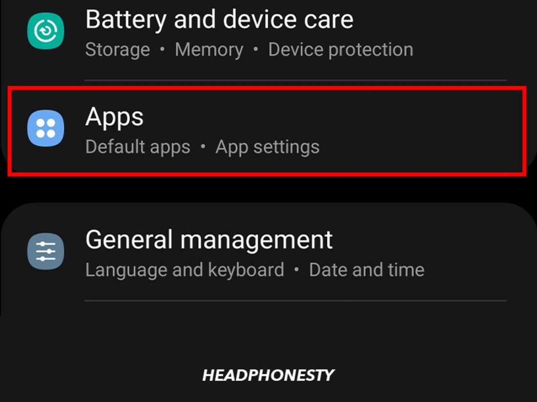 Android Apps settings