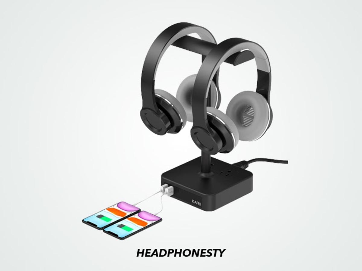 Close look at Kafri RGB dual headphone stand (From: Amazon)